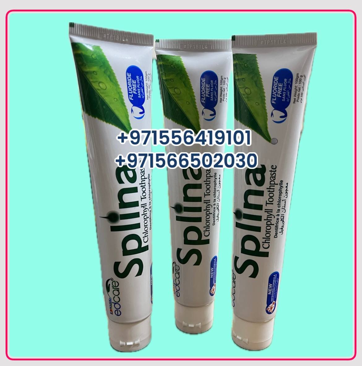 Edmark Splina Chlorophyll Toothpaste - Fluoride free معجون أسنان سبلينا كلوروفيل - الصورة 3
